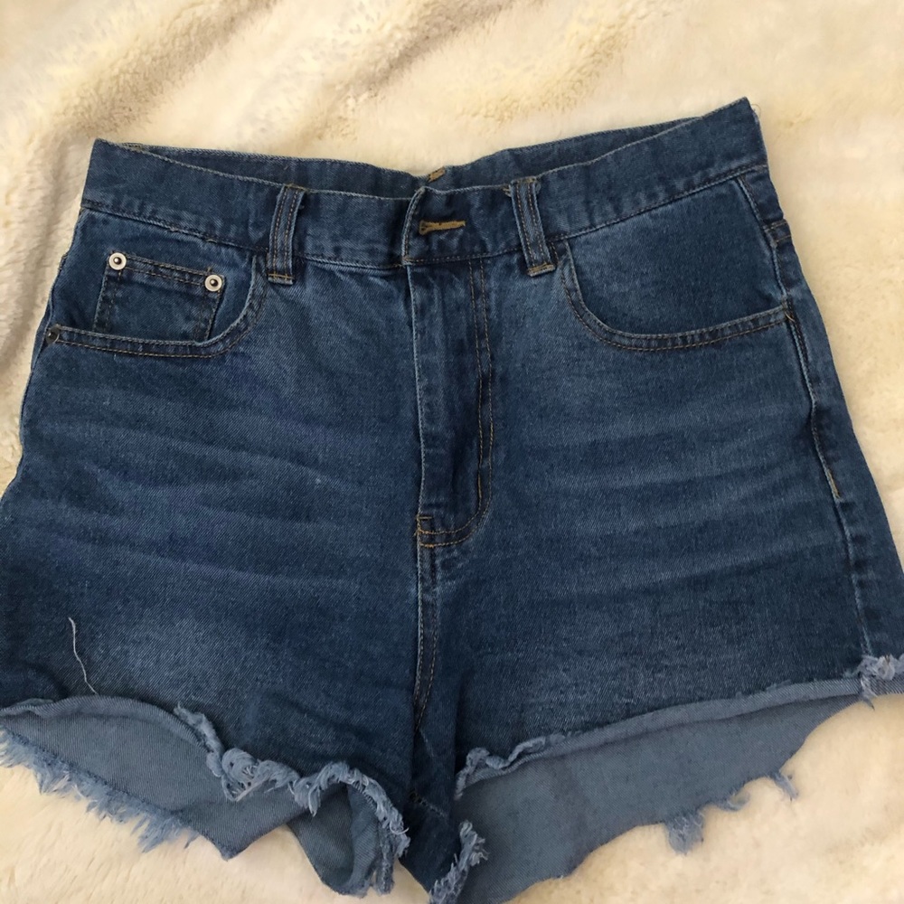 Dark wash high waisted jean shorts